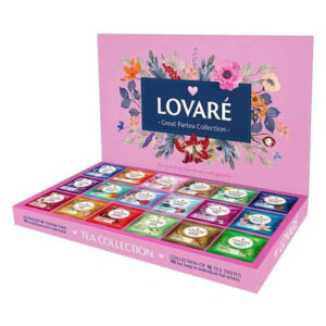 ЧАЙ АСОРТИ LOVARE GREAT PATREA PINK/BLUE - 18 ВИДА Х 5 БР.
