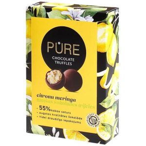 Шоколадови бонбони Pure трюфели с тъмен шоколад и лимонов крем 148 г / 11 бр.