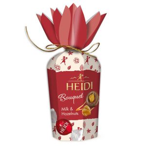 Млечни шоколадови бонбони Heidi Bouquet с пълнеж от пралин и цели карамелизирани лешници 120 г